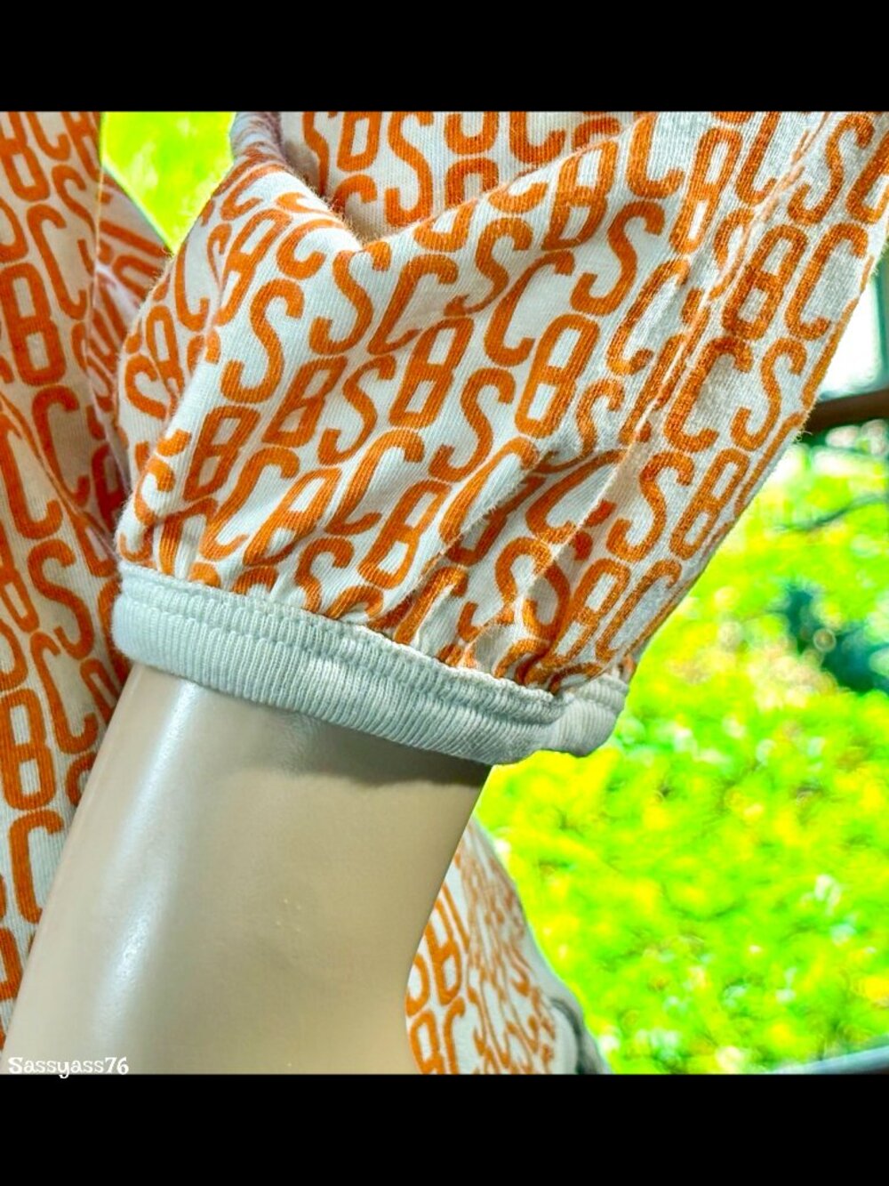 🆕SEE BY CHLOE▪️RARE Cream & Orange Monogram Long Sleeve Cotton Top - Picture 6 of 8